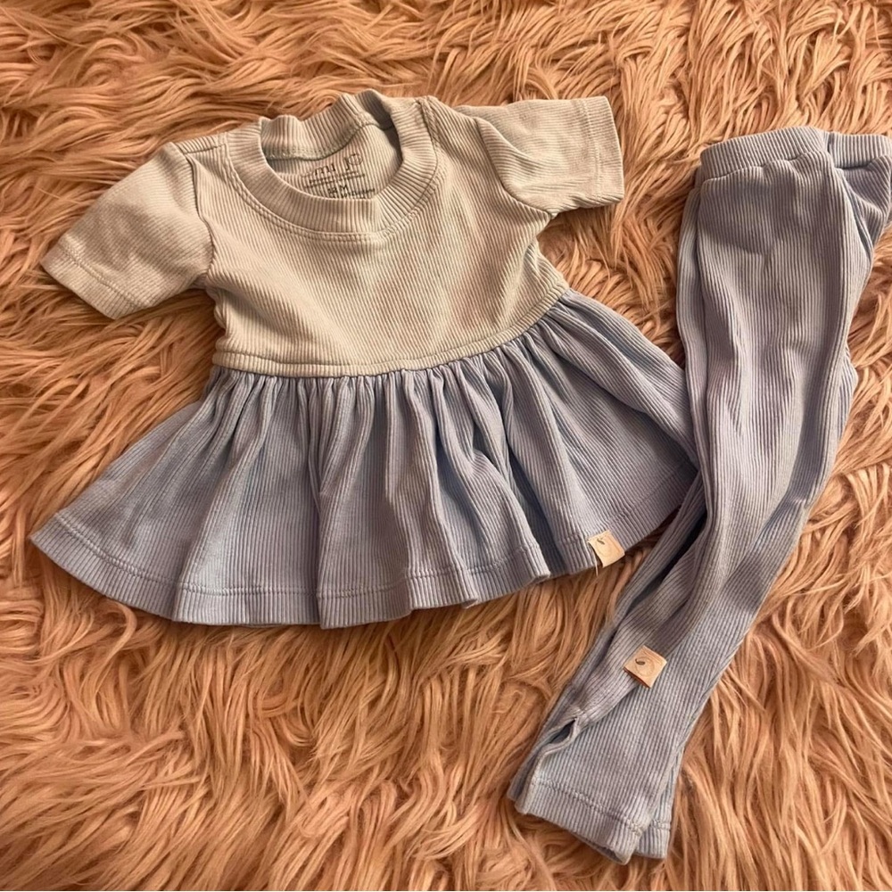 Adorable Blue Baby Dress and Leggings Set peri winkle and so soft